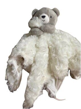 Carter's Just One You Gray Teddy Bear Security Blanket Lovey  Swirls Bear Print